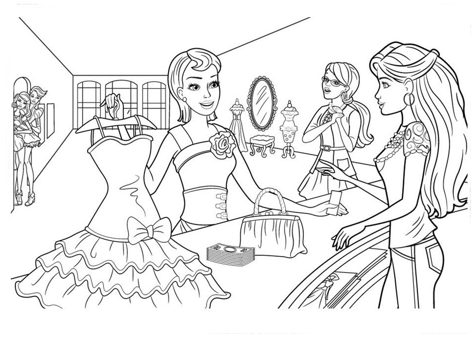 Desenho de Roupas da Barbie para colorir - Tudodesenhos