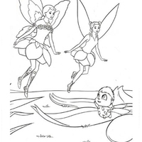Desenho de Barbie Fairytopia e amiga voando para colorir