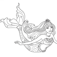 Desenho de Barbie Sereia para colorir