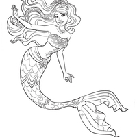 Desenho de Barbie Sereia linda para colorir