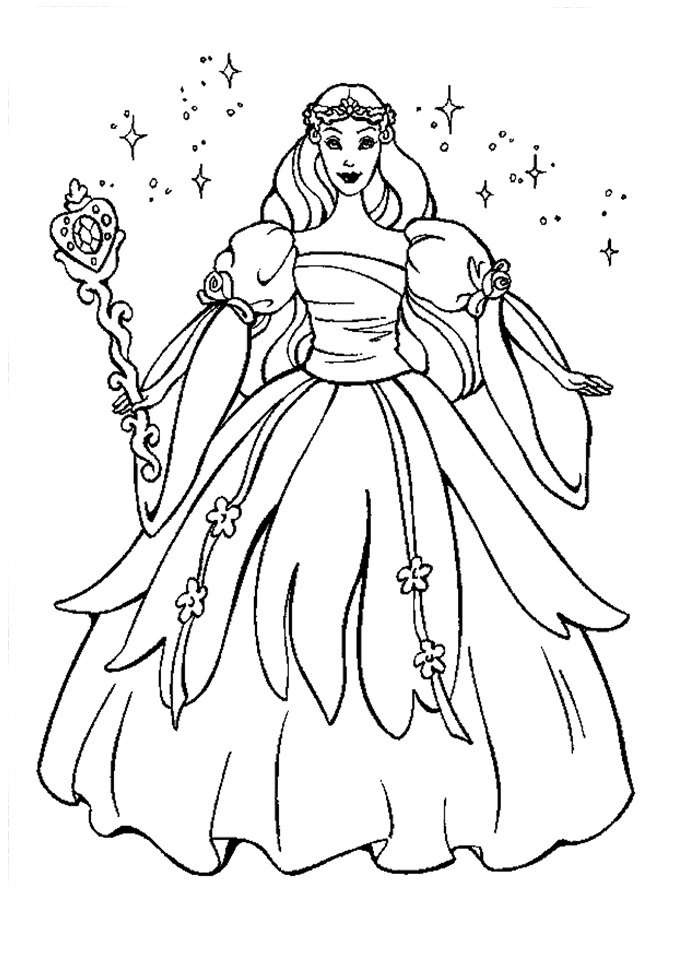 Desenho de Barbie Princesa para colorir