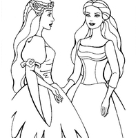 Desenho de Barbie e a rainha encantada para colorir