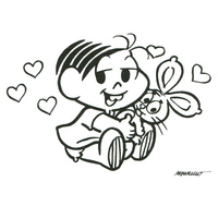 Desenho de Monica no Dia de São Valentim para colorir