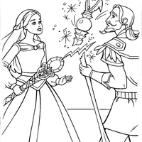 Desenho de Barbie e o bruxo mau para colorir