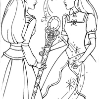 Desenho de Barbie e a irmã Brietta para colorir