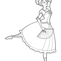 Desenho de Barbie bailarina dançando balé clássico para colorir