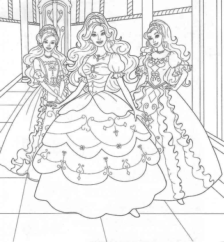 Desenho de Barbie e amigas para colorir - Tudodesenhos