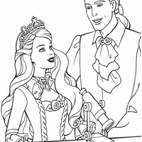 Desenho de Barbie e príncipe do Castelo de Diamante para colorir
