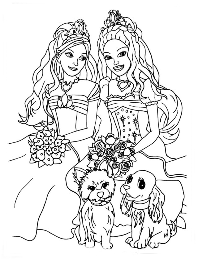 Desenho de Barbie e amigas para colorir - Tudodesenhos