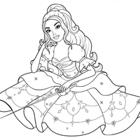 Desenho de Barbie mosqueteira para colorir