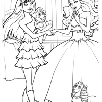 Desenho de Barbie conhece Keira, seu ídolo para colorir