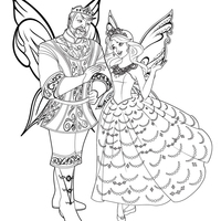 Desenho de Princesa das fadas e o rei para colorir