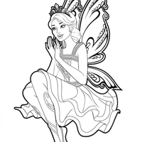 Desenho de Princesa fada sentada para colorir