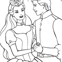 Desenho de Baile dos noivos Ken e Barbie para colorir