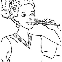 Desenho de Barbie cantora para colorir