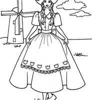 Desenho de Barbie camponesa para colorir