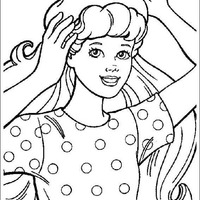 Desenho de Barbie com boina de inverno para colorir