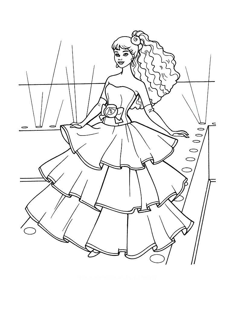 Desenho da barbie noiva para colorir!