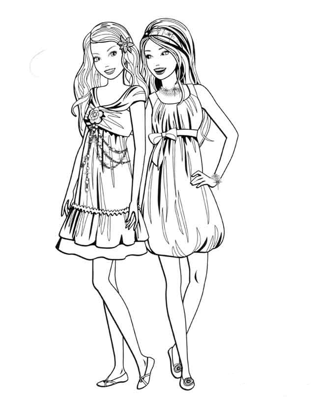 Desenhos para colorir de melhores amigas 