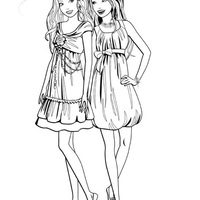 Desenho de Barbie e amigas para colorir