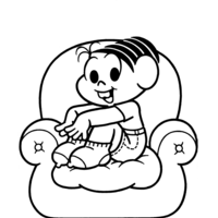 Desenho de Monica sentada no sofá para colorir