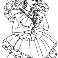 Desenho de Barbie e flor para colorir