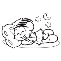 Desenho de Monica dormindo para colorir