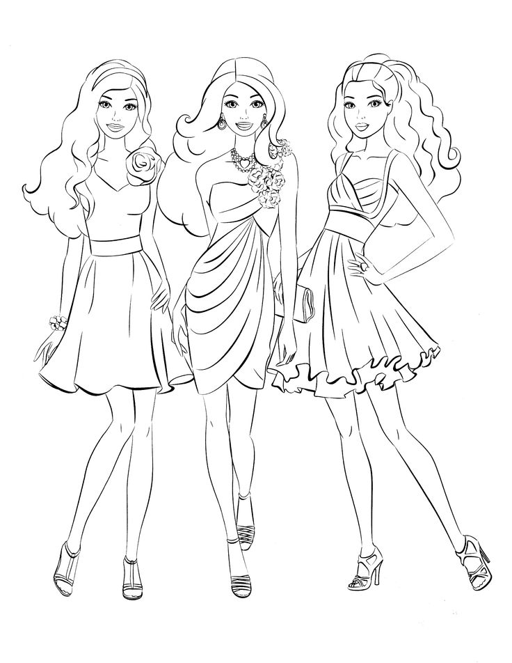 Barbie e BFF para colorir - Imprimir Desenhos