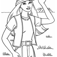 Desenho de Barbie exploradora para colorir