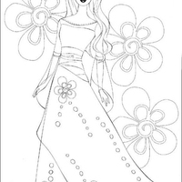 Desenho de Barbie linda para festa para colorir