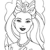 Desenho de Barbie com maquiagem para colorir