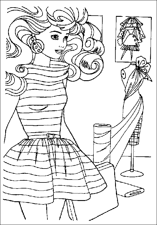 Desenho de Roupas da Barbie para colorir - Tudodesenhos