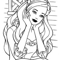 Desenho de Barbie triste para colorir