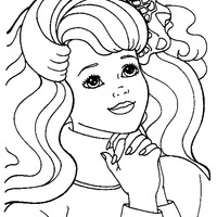 Desenho de Barbie rezando para colorir