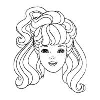 Desenho de Cabelo da Barbie para colorir