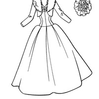 Desenho de Vestido da Barbie para colorir