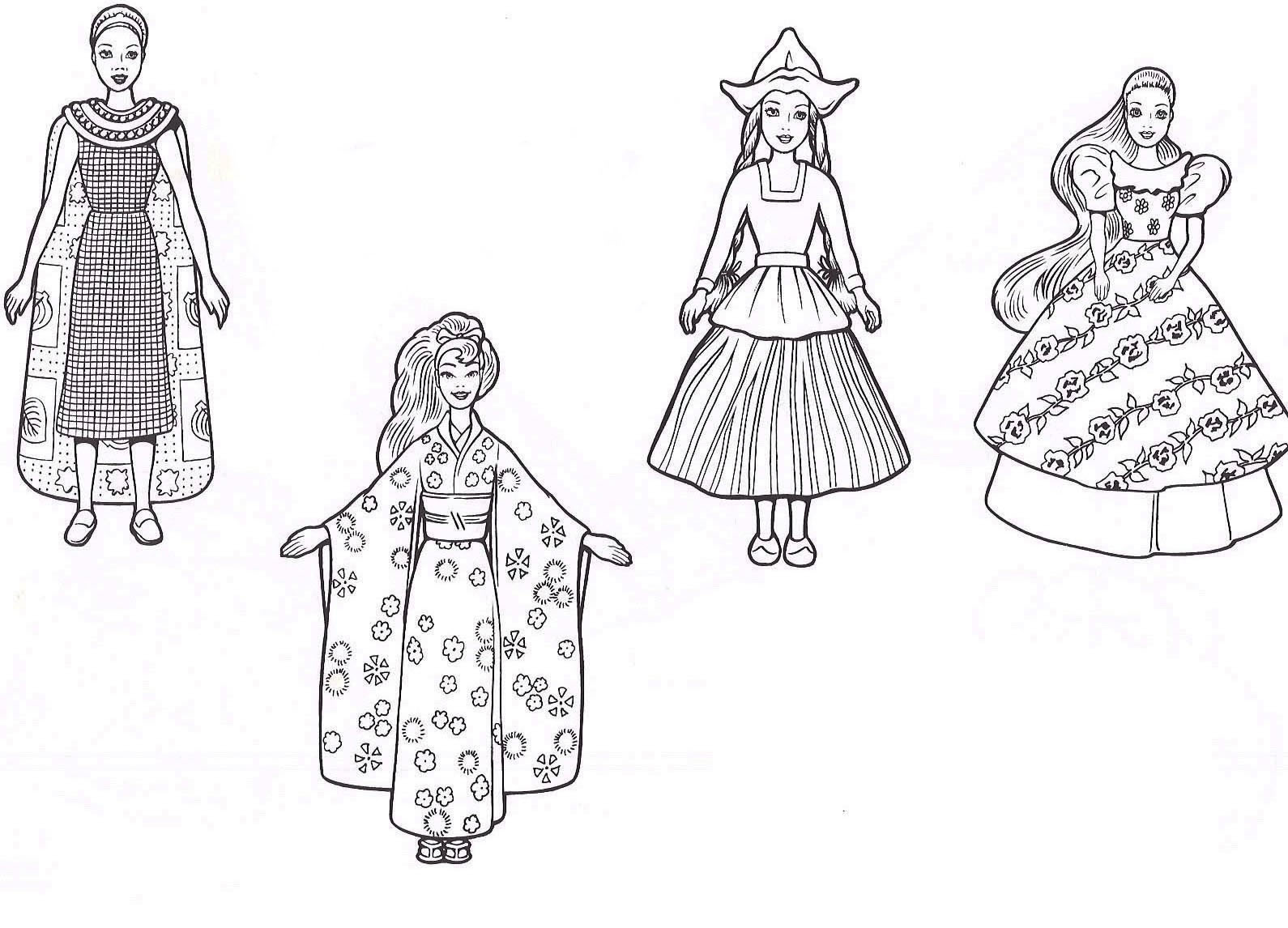 Desenho de Roupas da Barbie para colorir - Tudodesenhos