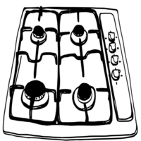 Desenho de Bocas do fogão para colorir