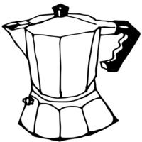 Desenho de Cafeteira antiga para colorir