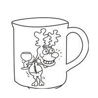 Desenho de Caneca natalina para colorir