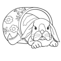 Desenho de Coelhinho na caneca para colorir