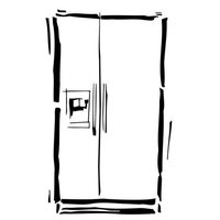Desenho de Geladeira de duas portas para colorir