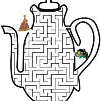 Desenho de Jogo do labirinto - Chaleira para colorir