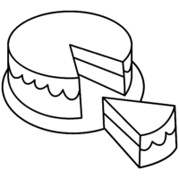 Desenho de Prato de bolo para colorir