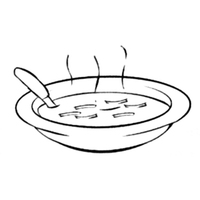 Desenho de Prato fundo de sopa para colorir
