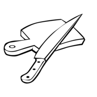 Desenho de Tábua e faca para colorir