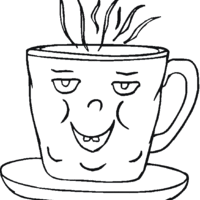 Desenho de Xícara de café para colorir