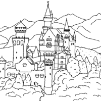 Desenho de Castelo de princesa para colorir