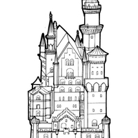 Desenho de Castelo grande para colorir