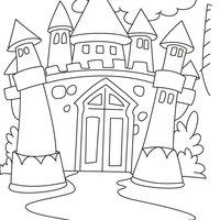 Desenho de Castelo infantil para colorir